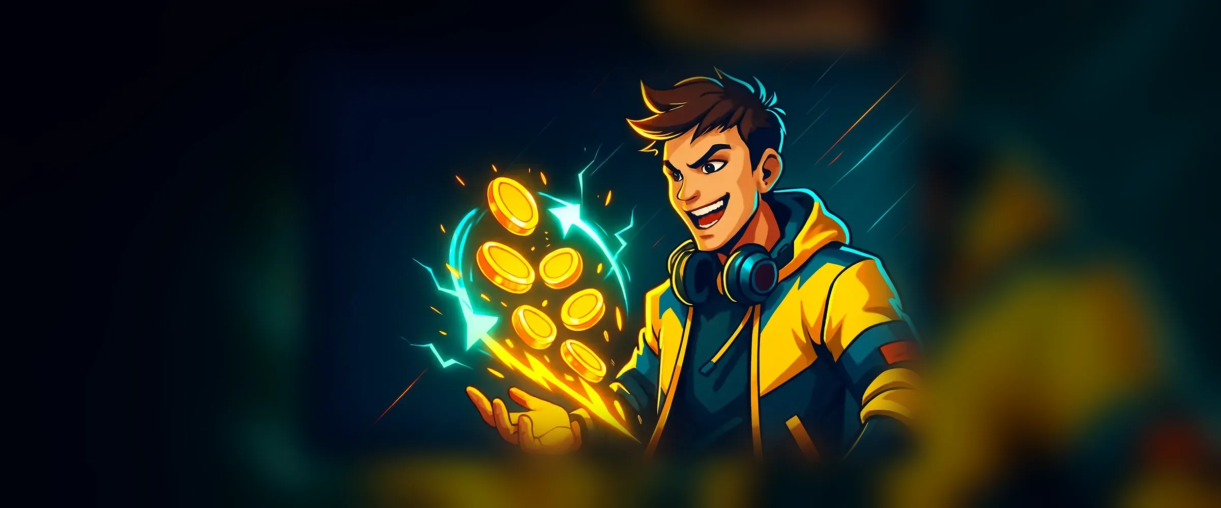 PlayBaze Cashback – Spieler fängt eine Welle goldener Münzen