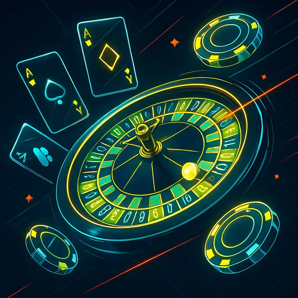 PlayBaze Tischspiele – europäisches Roulette-Rad mit Karten und Chips