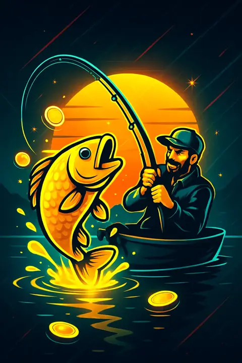 Slot-Artwork im Stil von Big Bass Bonanza – Fischer mit goldenem Fang
